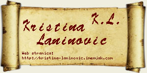 Kristina Laninović vizit kartica